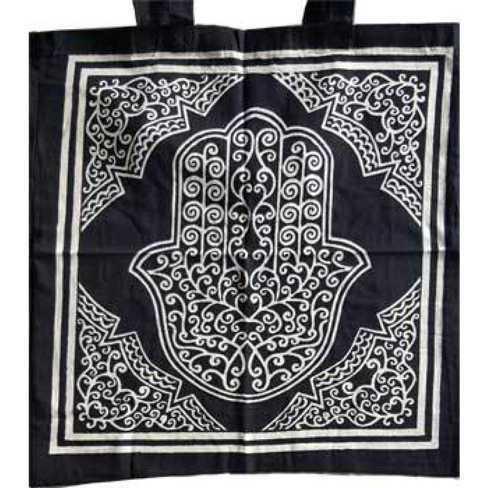 18&quot; x 18&quot; Hand of Compassion White &amp; Black Tote Bag, SKU Z038-SC74-HOC, UPC 6016200912931