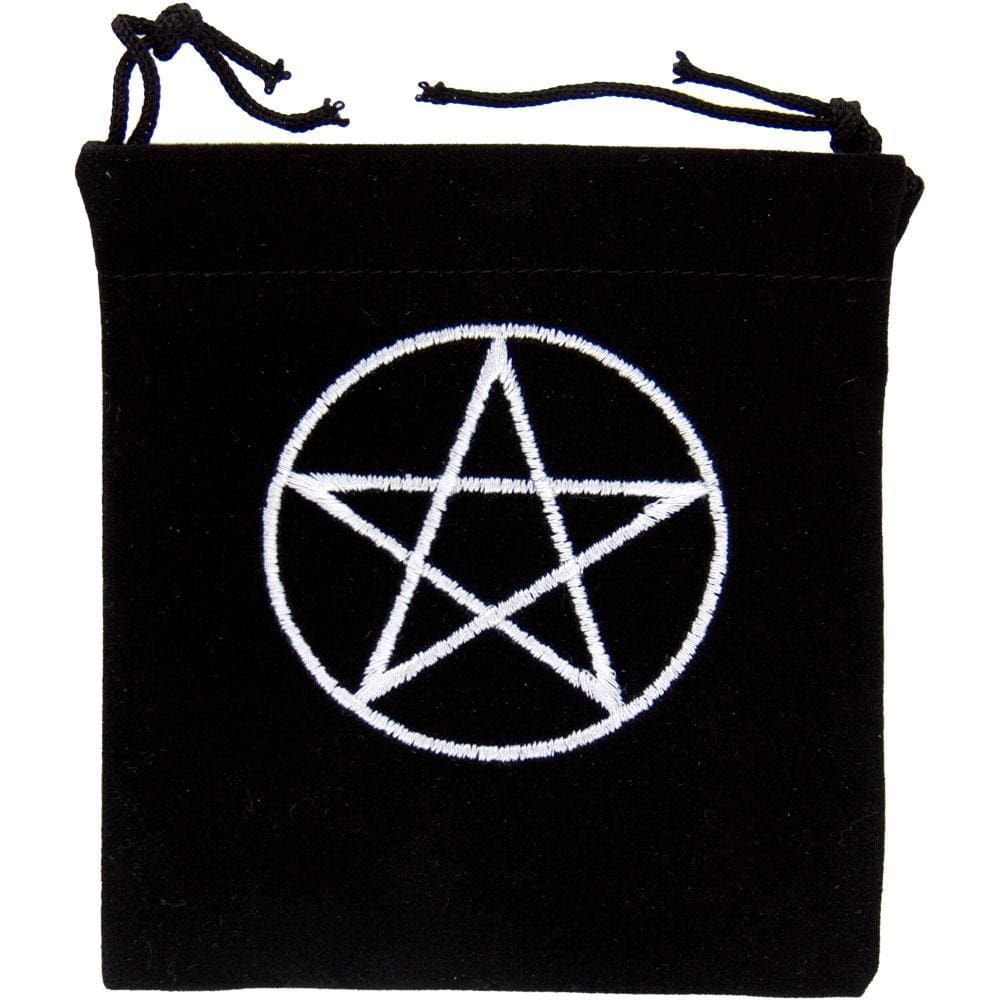 4&quot; x 4&quot; Embroidered Unlined Velvet Bag - Pentacle, SKU KH-60016, UPC 6016211460407
