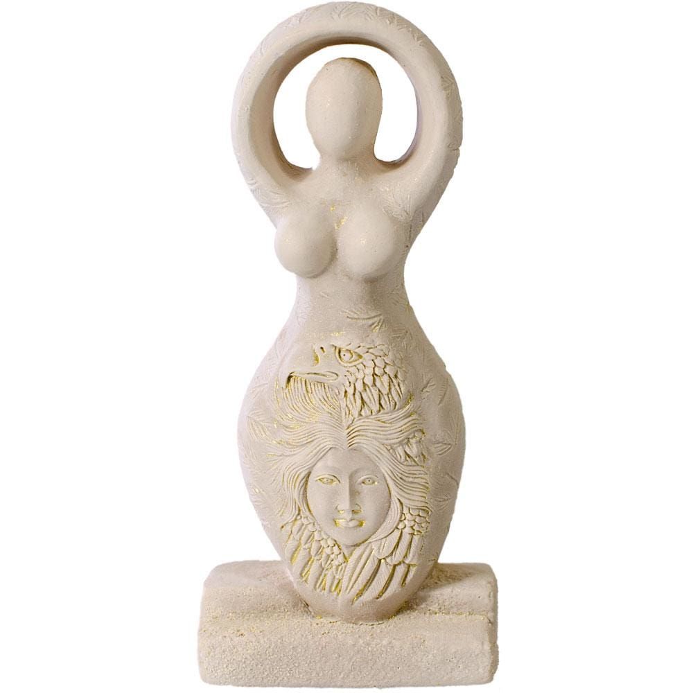 5.5&quot; Gypsum Cement Figurine - Eagle Goddess, SKU KH-12195, UPC 6016203261265