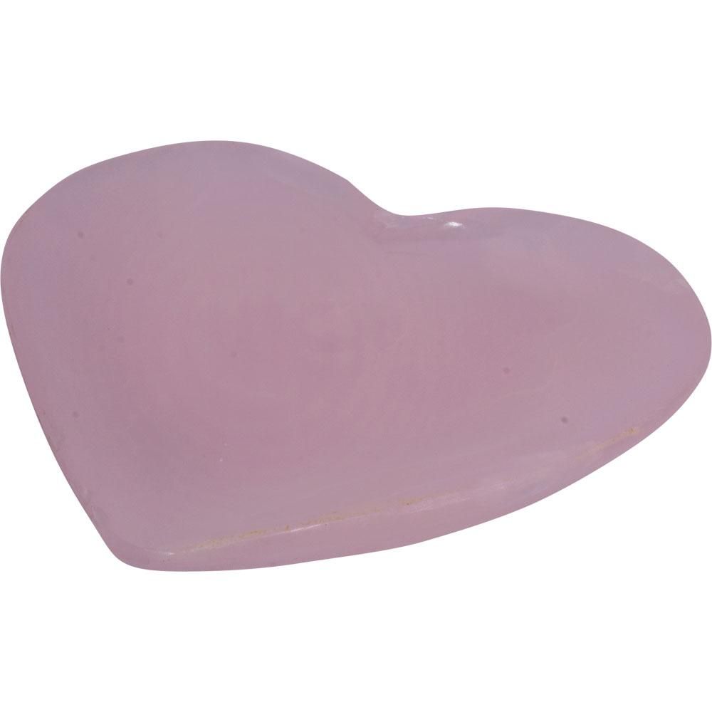 4&quot; Pink Calcite Offering Bowl - Heart, SKU 30517002, UPC 6016000417438