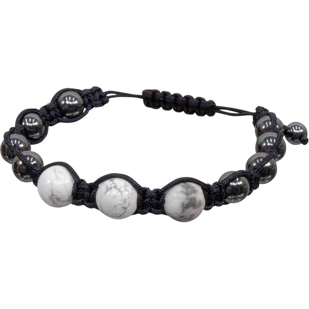 8 mm Magnetic Hematite Bracelet - Howlite, SKU KH-95303, UPC 6016222849819