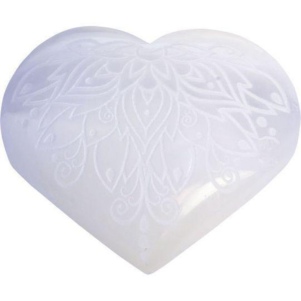 3&quot; Selenite Heart - Lotus, SKU KH-62434, UPC 6016220693612