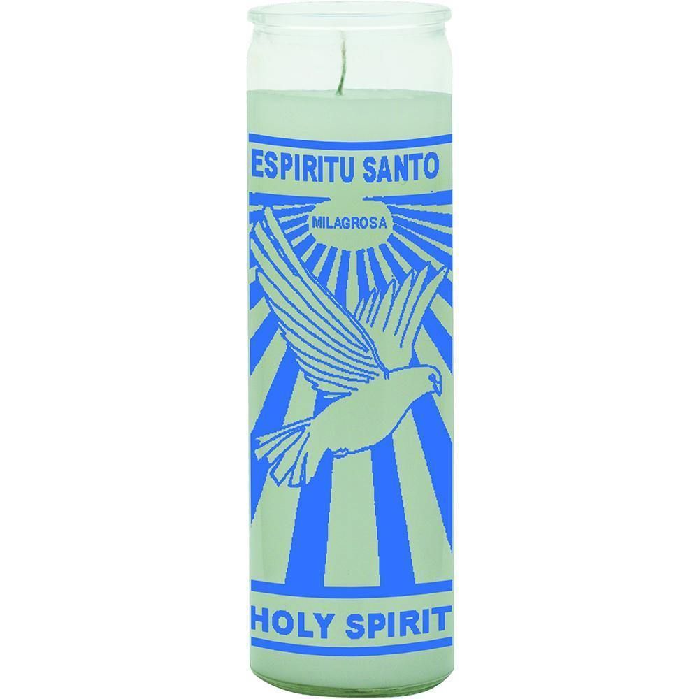 7 Day Glass Candle Religious Holy Spirit - White, SKU WP-575-349, UPC 6016200275234