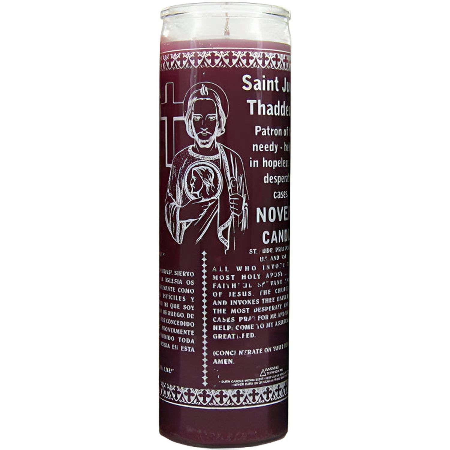 7 Day Glass Candle Religious St. Jude - Purple, SKU WP-575-800-11, UPC 6016226153165