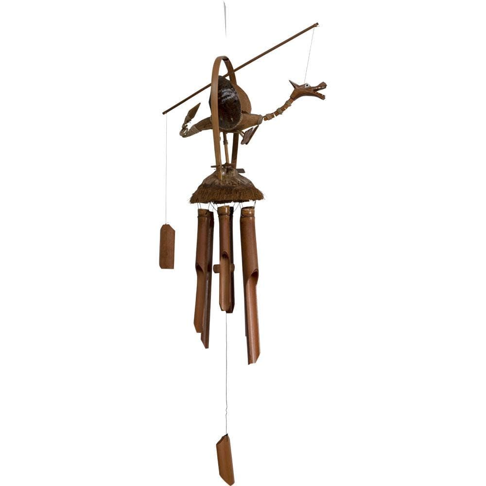 36.5&quot; Bamboo Wind Chime - Animated Dragon, SKU KH-30228, UPC 6016217663611