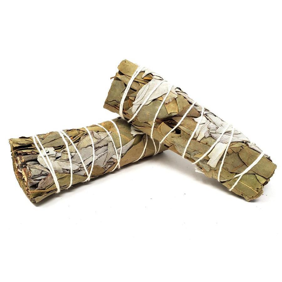 4&quot; White Sage &amp; Bay Leaf Smudge Stick, SKU SB42, UPC 6016006269253