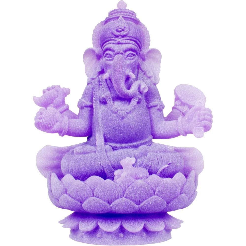 4.5&quot; Frosted Acrylic Feng Shui Figurines - Sitting Ganesha - Purple, SKU KH-32275, UPC 6016225196125