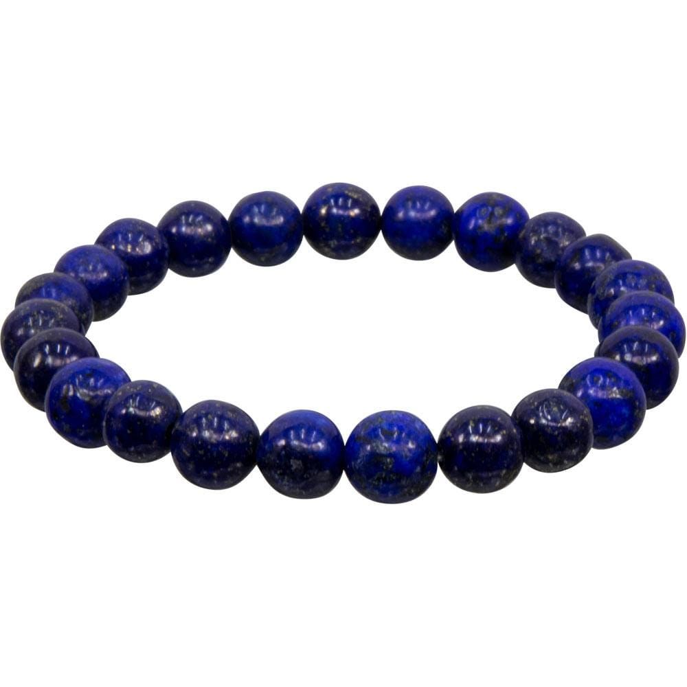 8 mm Elastic Bracelet Round Beads - Lapis, SKU KH-98613, UPC 6016209036072