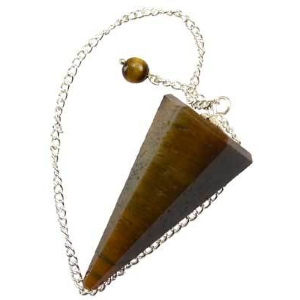 6-Sided Pendulum - Tiger Eye, SKU PEND-38, UPC 6016218521514
