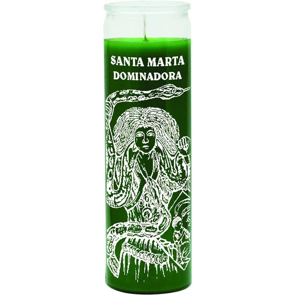 7 Day Glass Candle Martha Dominadora - Green, SKU WP-575-570, UPC 6016206979976