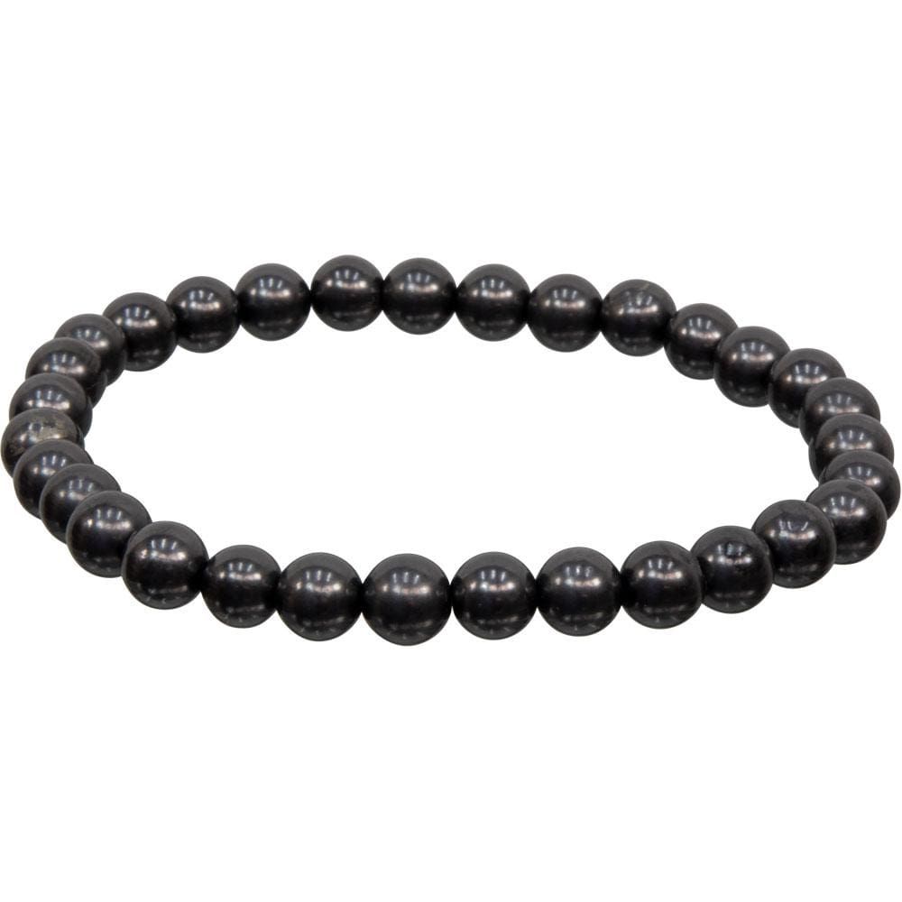 6 mm Elastic Bracelet Round Beads - Shungite, SKU KH-98592, UPC 6016203590518