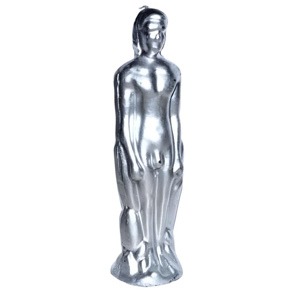 8&quot; Male Candle - Silver, SKU RM-11706, UPC 6016238875871