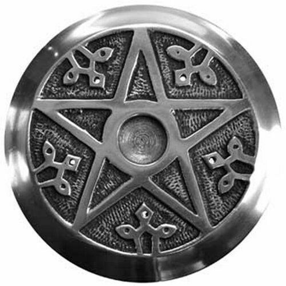 4.5&quot; Aluminum Pentacle Burner / Altar Tile, SKU IB9, UPC 6016203952927