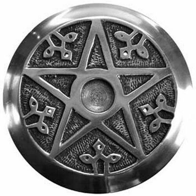 4.5&quot; Aluminum Pentacle Burner / Altar Tile, SKU IB9, UPC 6016203952927
