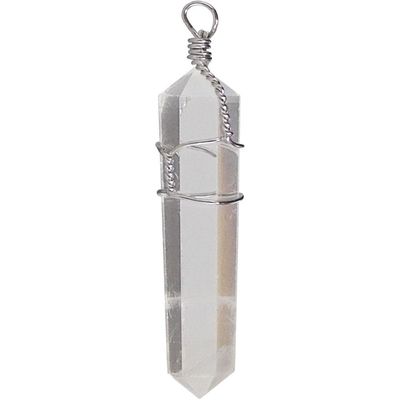 Wire Wrapped Point Pendant - Clear Quartz, SKU KH-98621-D5, UPC 6016209235222