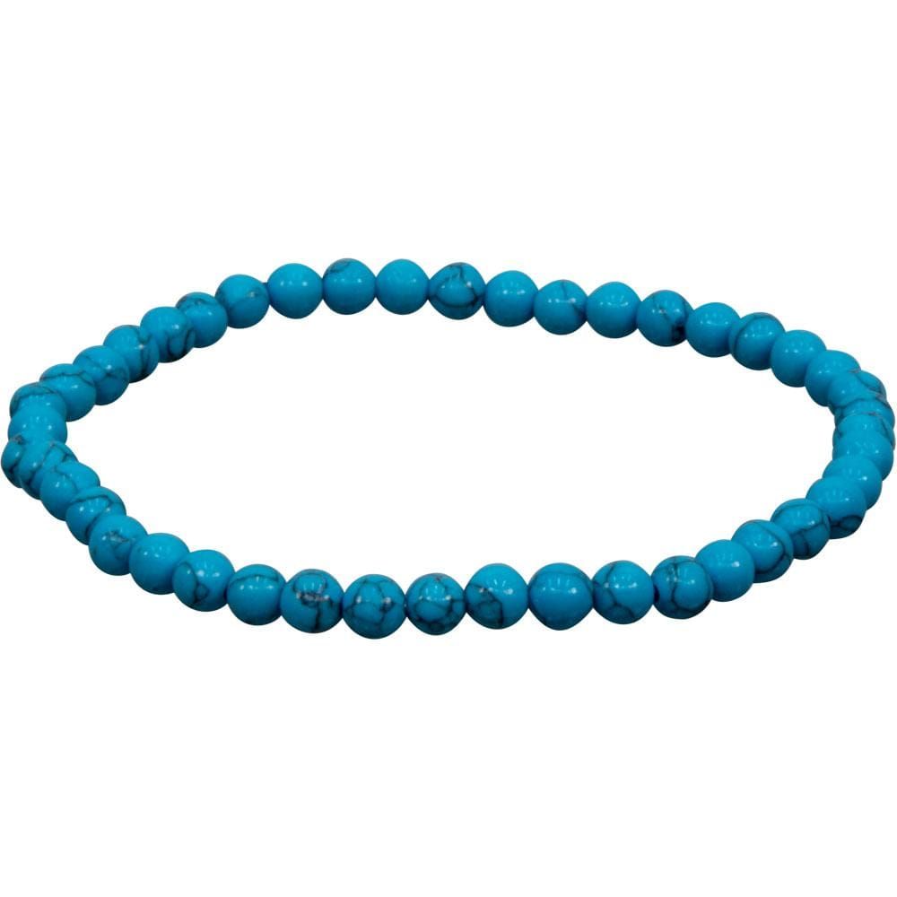 4 mm Elastic Bracelet Round Beads - Reconstituted Turquoise, SKU KH-98338, UPC 6016215330355