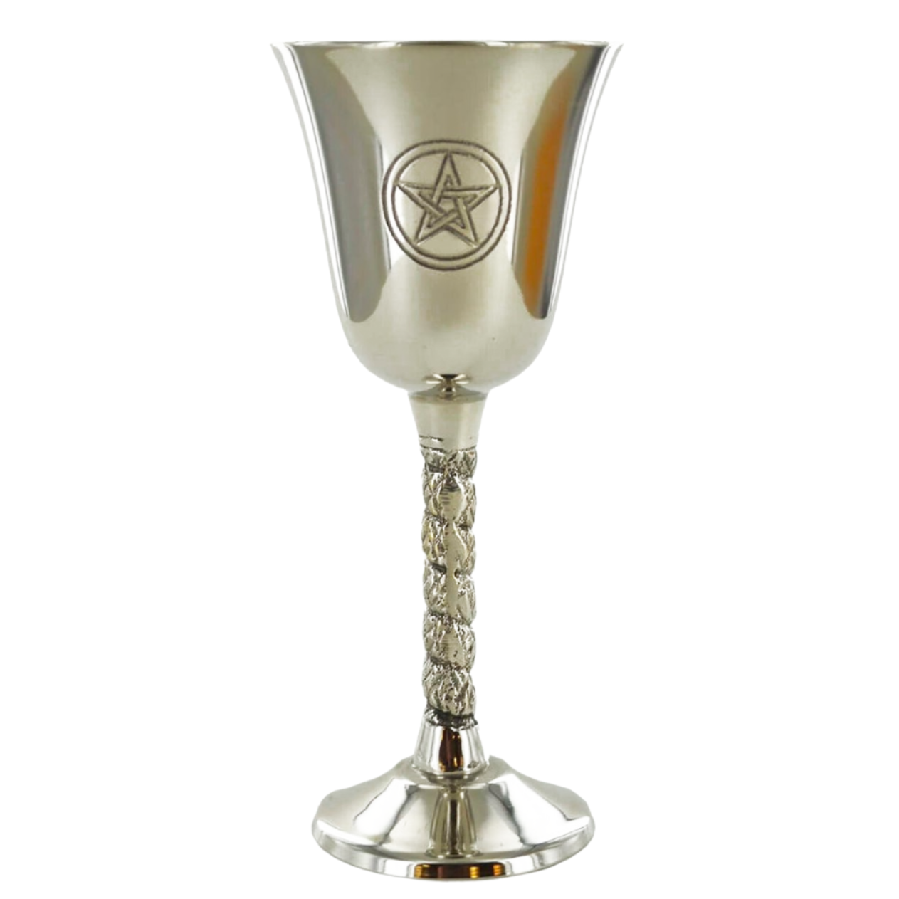 4.75&quot; Silver Plated Chalice / Goblet - Pentagram, SKU 22, UPC 6016207766704