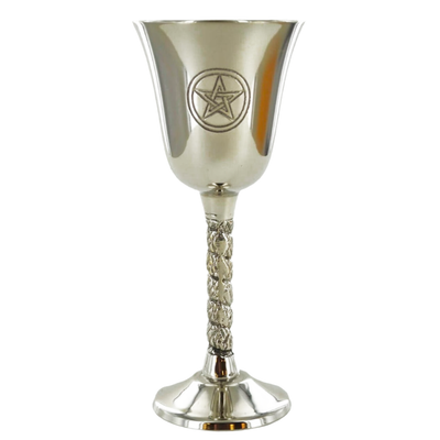 4.75&quot; Silver Plated Chalice / Goblet - Pentagram, SKU 22, UPC 6016207766704