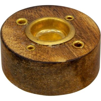 1.5&quot; Wood Cone and Incense Holder, SKU KH-IN-05290, UPC 6016201889805