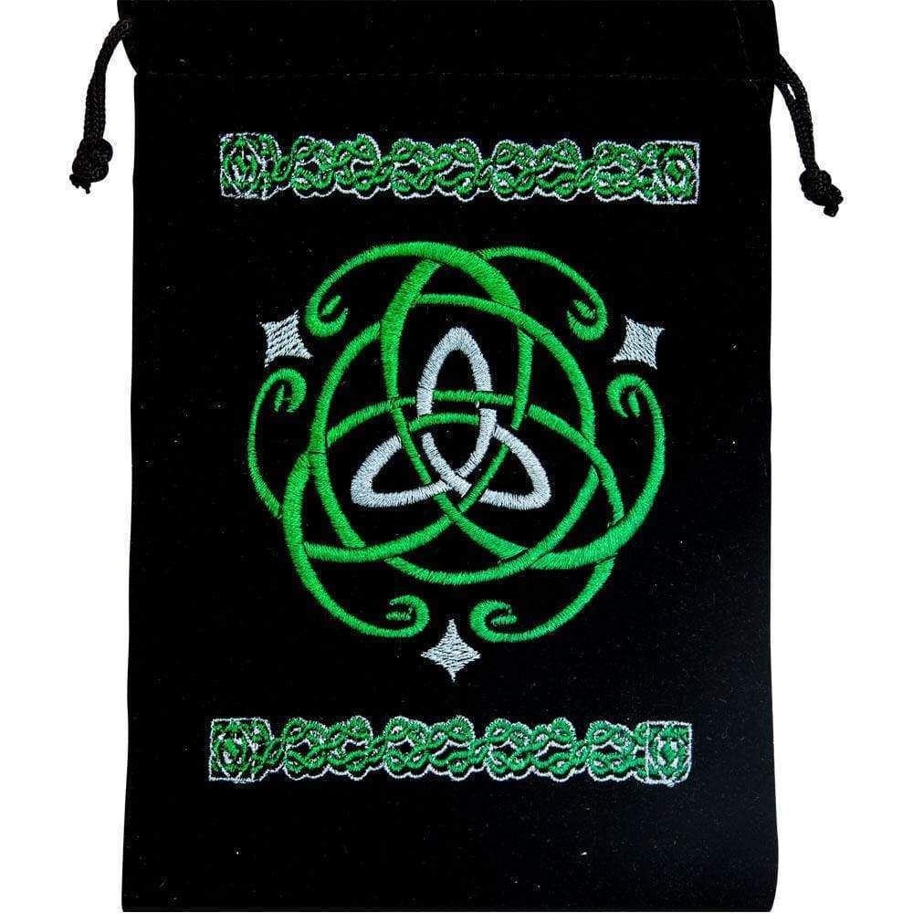 5&quot; x 7&quot; Embroidered Unlined Velvet Bag - Triquetra, SKU KH-60158, UPC 6016214290230