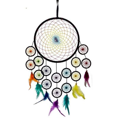 28&quot; Dream Catcher - Double Row Chakras, SKU KH-30218, UPC 6016204481488