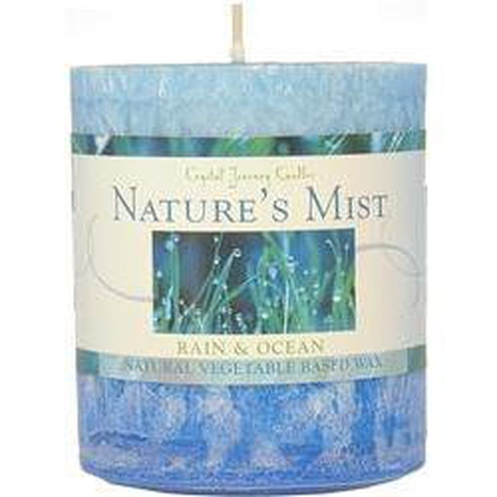 3&quot; x 3.5&quot; Natural Pillar Candles - Nature&#39;s Mist, SKU CJ-V004, UPC 6016210467445