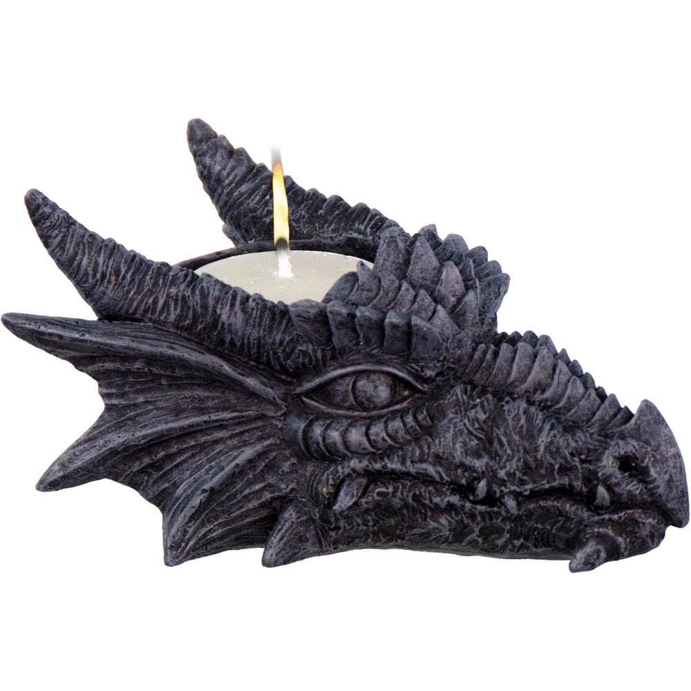 5&quot; Tealight Holder - Grey Dragon Head, SKU KH-33305, UPC 6016201759757