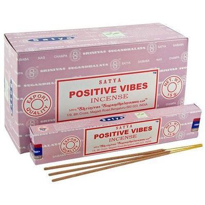 Positive Vibes Satya Incense Sticks 15 gram, SKU SPV15, UPC 6016201671684