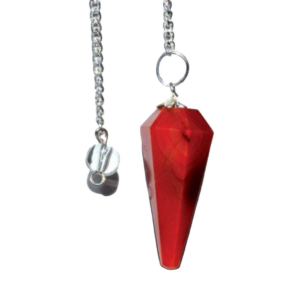 6-Sided Pendulum - Red Carnelian, SKU PEND-37, UPC 6016211363319