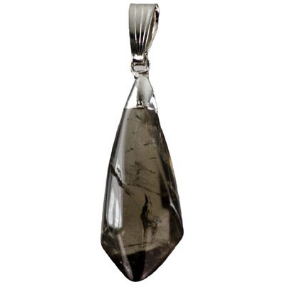 Diamond Shape Stone Pendant - Smokey Quartz, SKU KH-97619, UPC 6016216162139