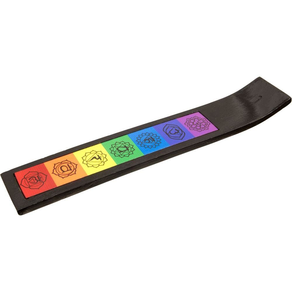 10&quot; Wood Incense Holder - 7 Chakras, SKU KH-89209, UPC 6016213828816