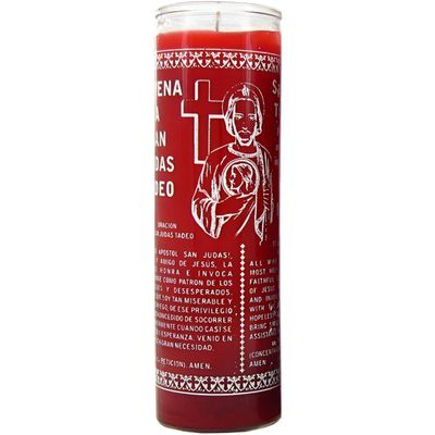 7 Day Glass Candle Religious St. Jude - Red, SKU WP-575-800-02, UPC 6016206240274