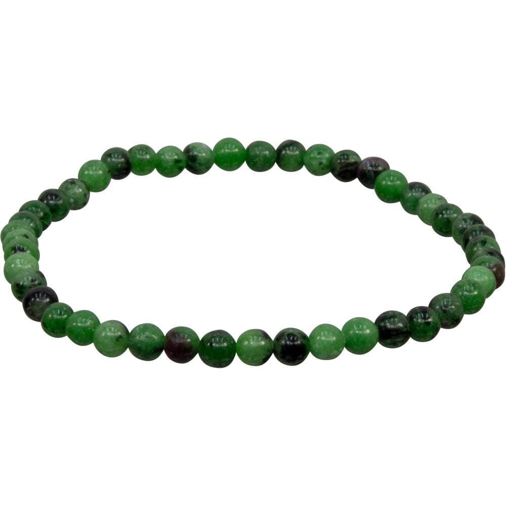 4 mm Elastic Bracelet Round Beads - Ruby Zoisite, SKU KH-98333, UPC 6016208878871
