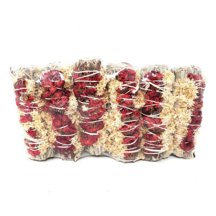 4&quot; White Sage, Panacium &amp; Red Satice Smudge Stick, SKU SB56, UPC 6016018242237