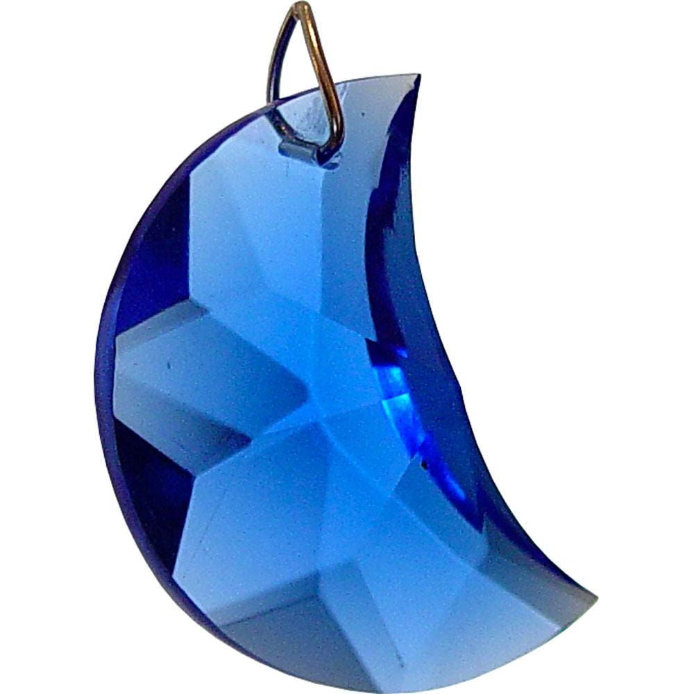 35 mm Prism Crystal - Faceted Sapphire Moon, SKU KH-62581, UPC 6016242592573