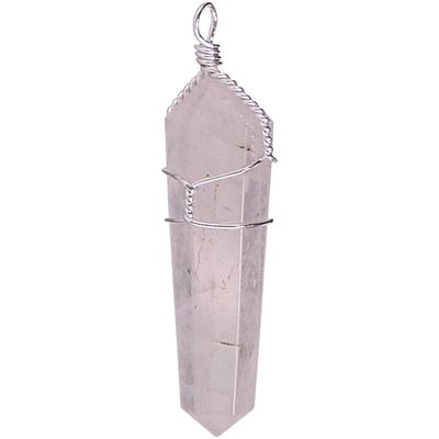 Wire Wrapped Point Pendant - Rose Quartz, SKU KH-98622-D5, UPC 6016209171186