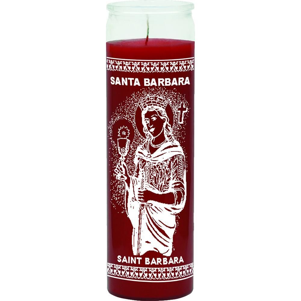 7 Day Glass Candle St. Barbara - Red, SKU WP-575-789, UPC 6016205116105
