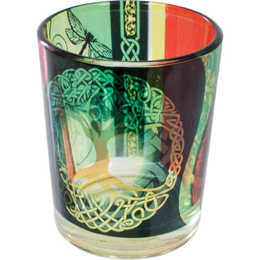2.5&quot; Printed Glass Votive Holder - Tree of Life, SKU KH-01143, UPC 6016216619695