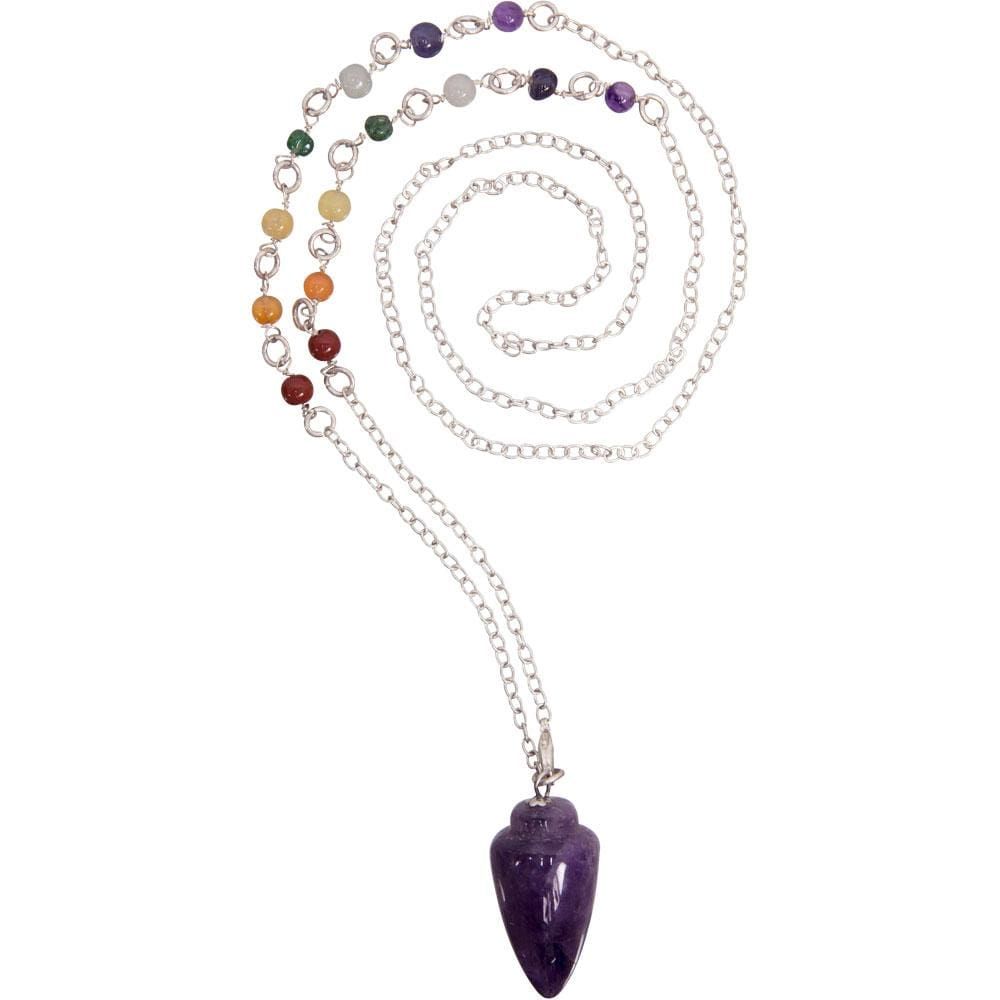 34&quot; Pendulum Necklace - Amethyst, SKU KH-61160, UPC 6016234971928