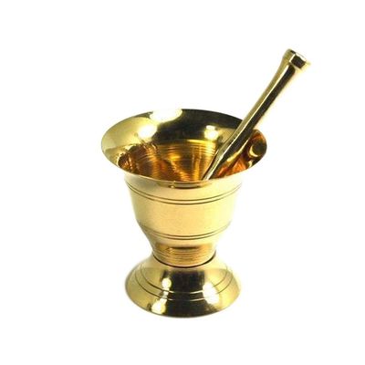 2&quot; Brass Mortar &amp; Pestle Set, SKU D01-MP, UPC 6016232712769