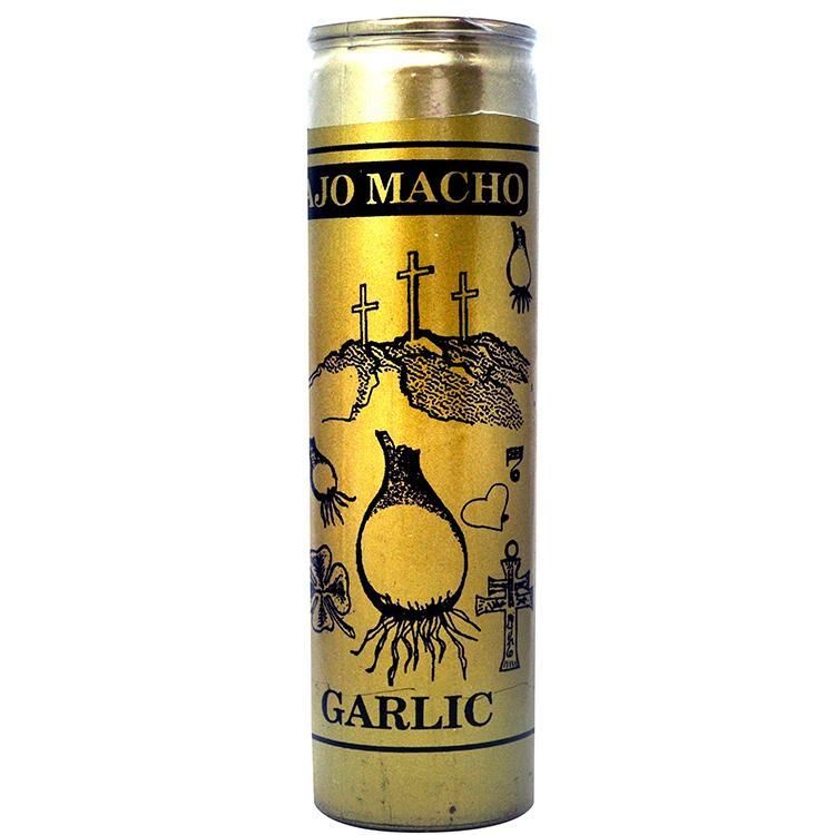 7 Day Glass Candle Garlic - Gold, SKU WP-575G-279, UPC 6016255215261