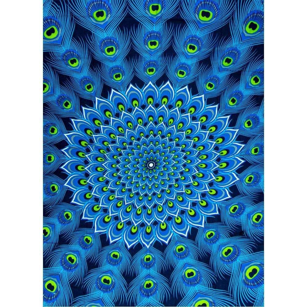 45&quot; x 62&quot; Rayon Sarong - Peacock Mandala, SKU KH-59321, UPC 6016205559599