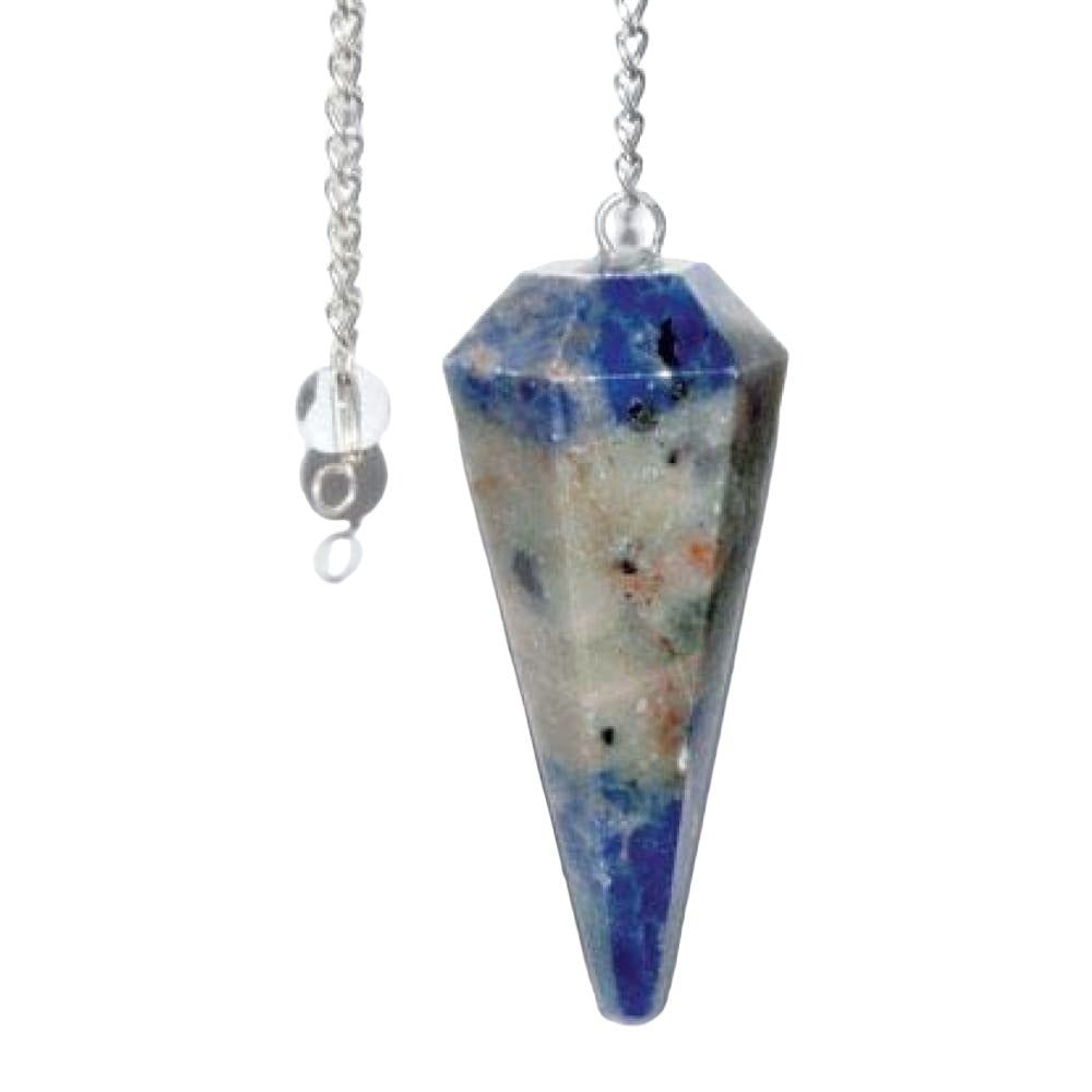 6-Sided Pendulum - Sodalite, SKU PEND-30, UPC 6016215476466