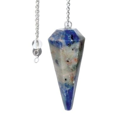 6-Sided Pendulum - Sodalite, SKU PEND-30, UPC 6016215476466