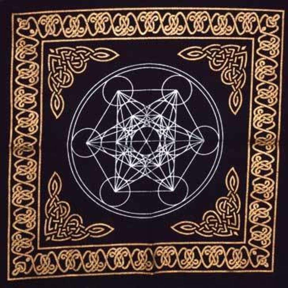 18&quot; Satin Altar Cloth - Metatrons Cube, SKU SC98C, UPC 6016248848889
