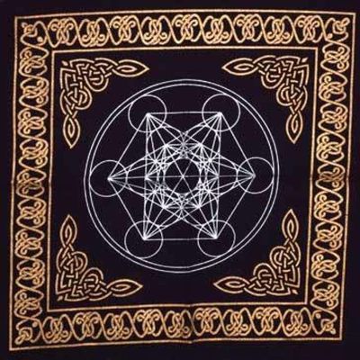 18&quot; Satin Altar Cloth - Metatrons Cube, SKU SC98C, UPC 6016248848889