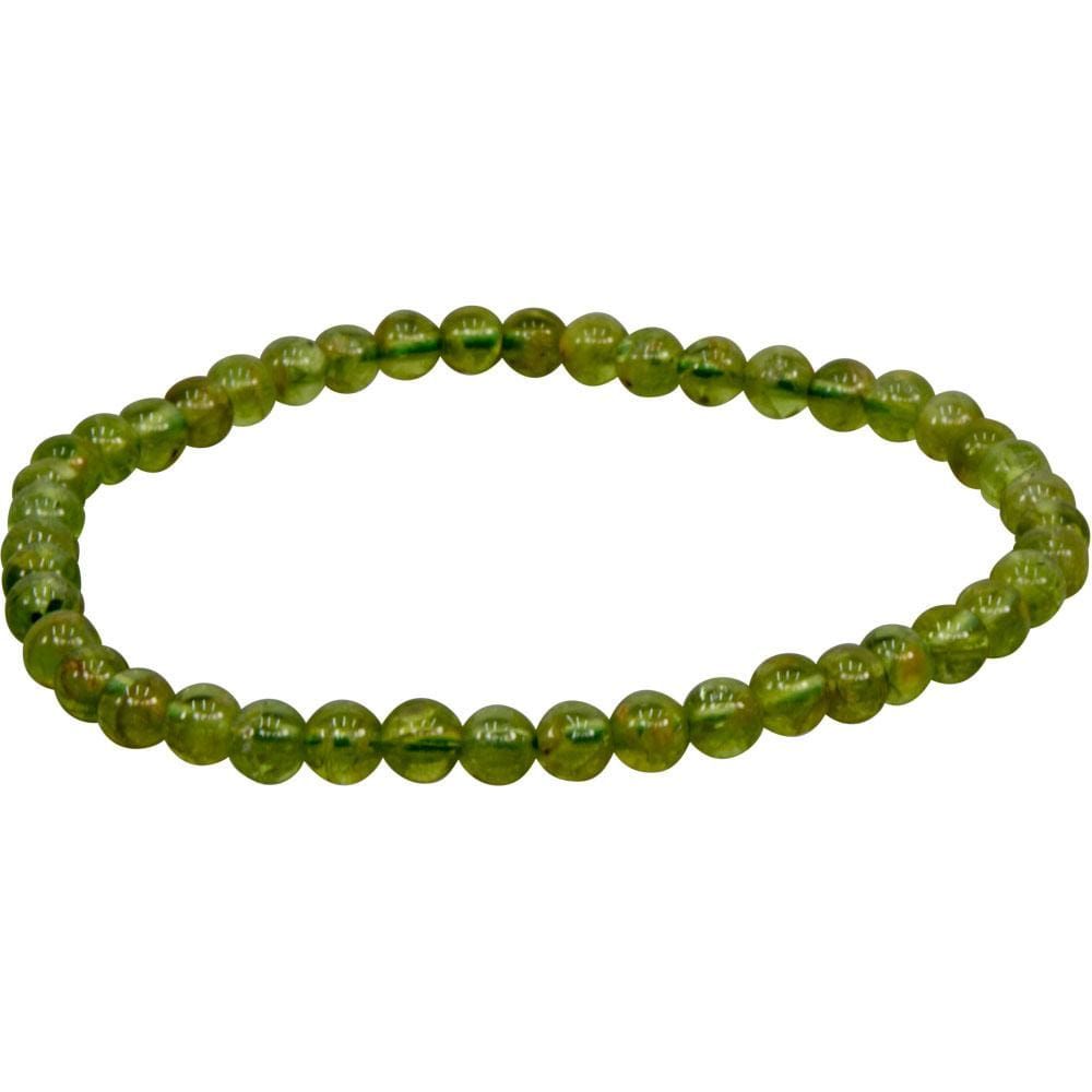 3-4 mm Elastic Bracelet Round Beads - Peridot, SKU KH-98644, UPC 6016217235269
