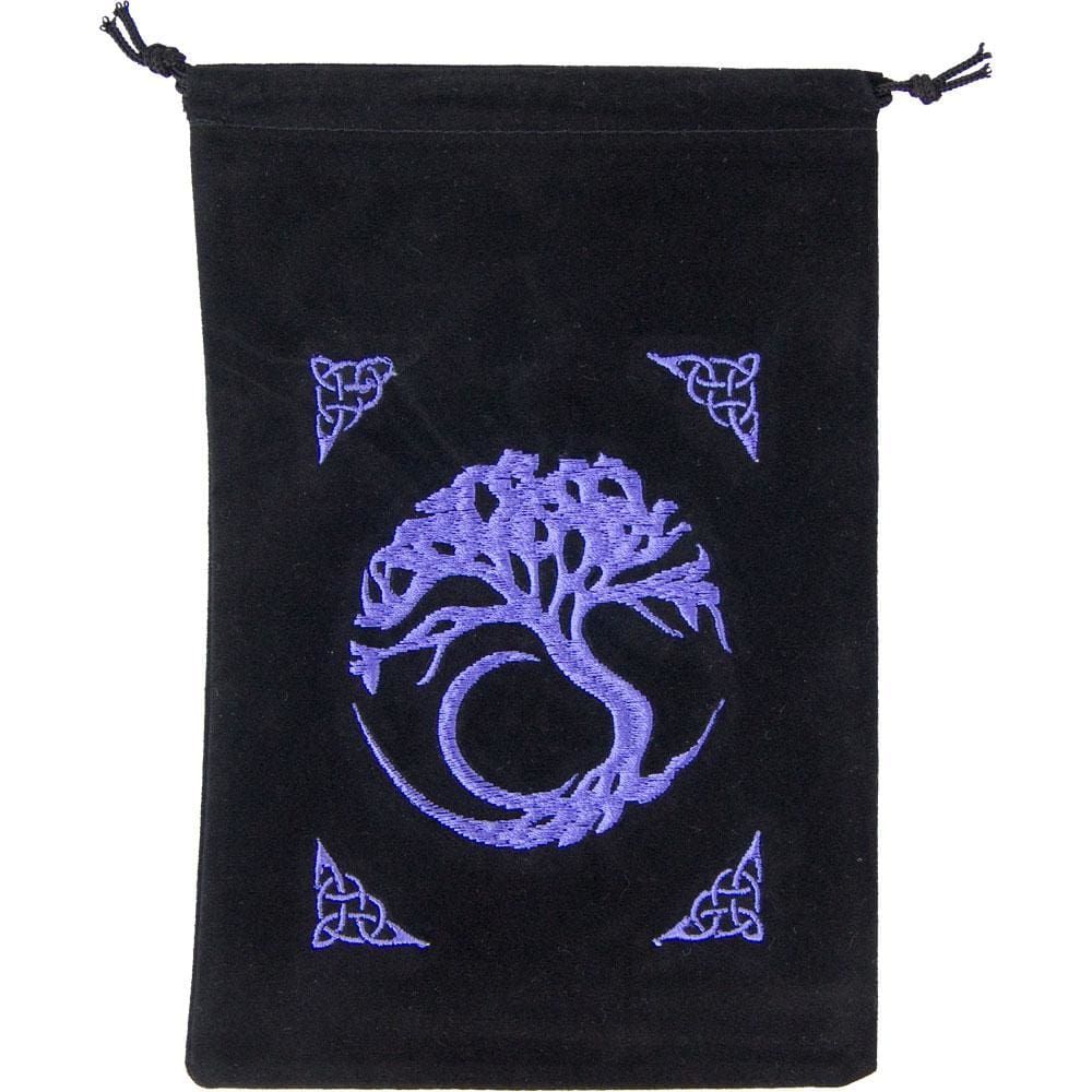 5&quot; x 7&quot; Embroidered Unlined Velvet Bag - Tree of Life, SKU KH-60095, UPC 6016224323379