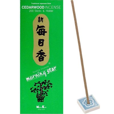 Morning Star Incense 200 Sticks - Cedarwood, SKU KH-72720, UPC 6016205472492
