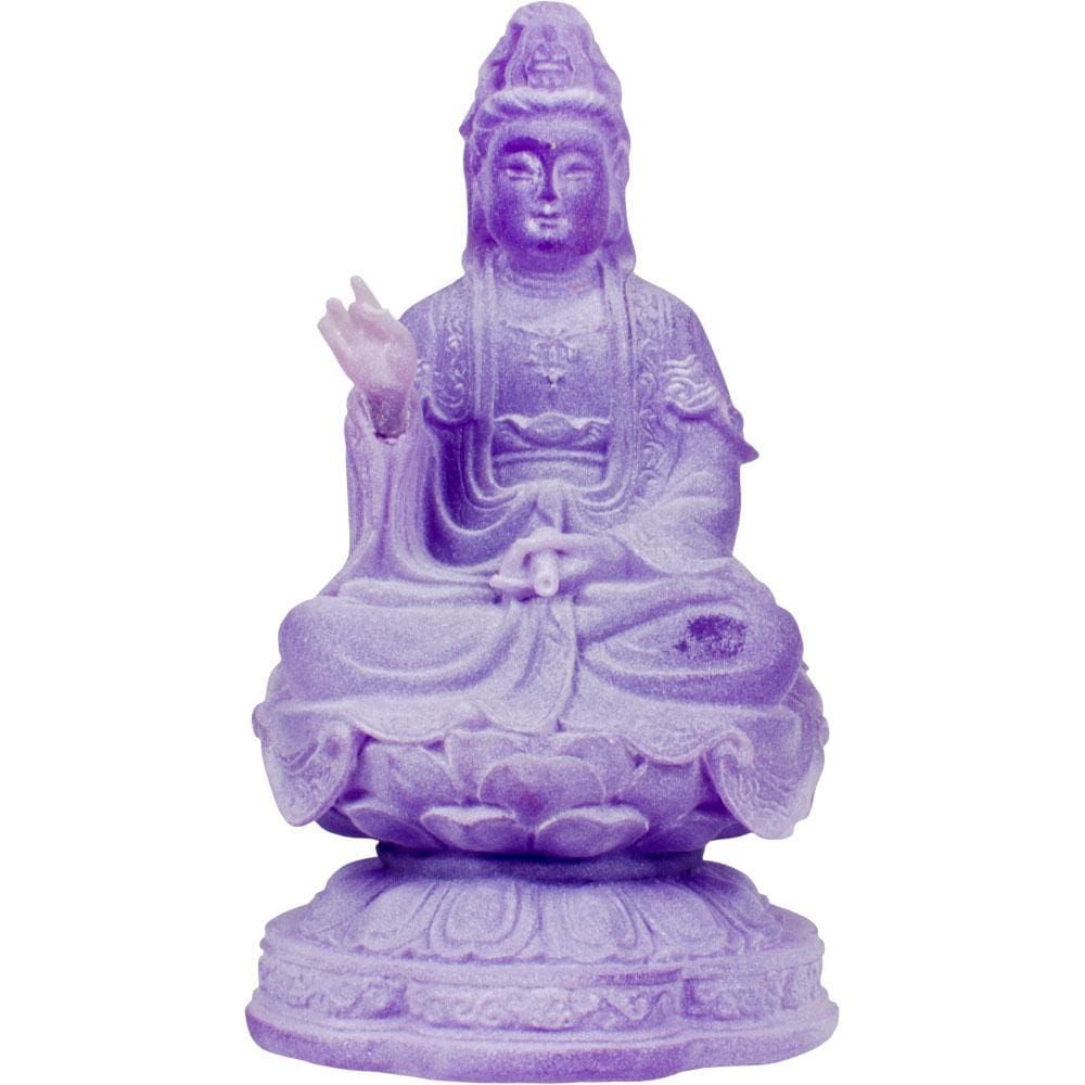 4.5&quot; Frosted Acrylic Feng Shui Figurines - Meditating Kwan Yin - Purple, SKU KH-32259, UPC 60162065…